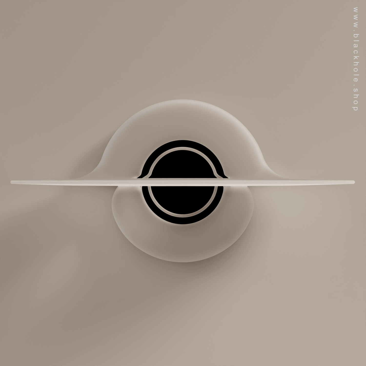 A Black Hole shaped wall lamp mounted on a wall.mp 